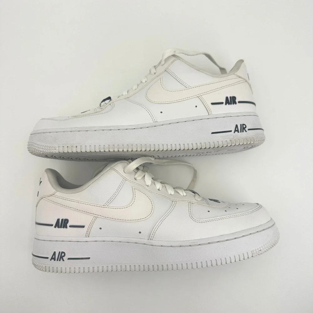Nike Air Force 1 07 LV8 Mens 8.5 White Black Double Air CJ1379-100 Sneakers
